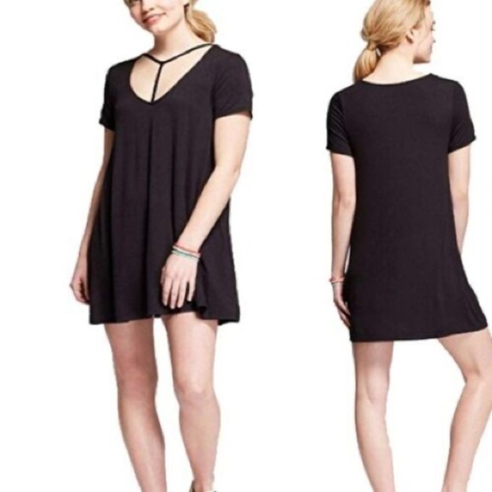 Black Relaxed Tee Dress